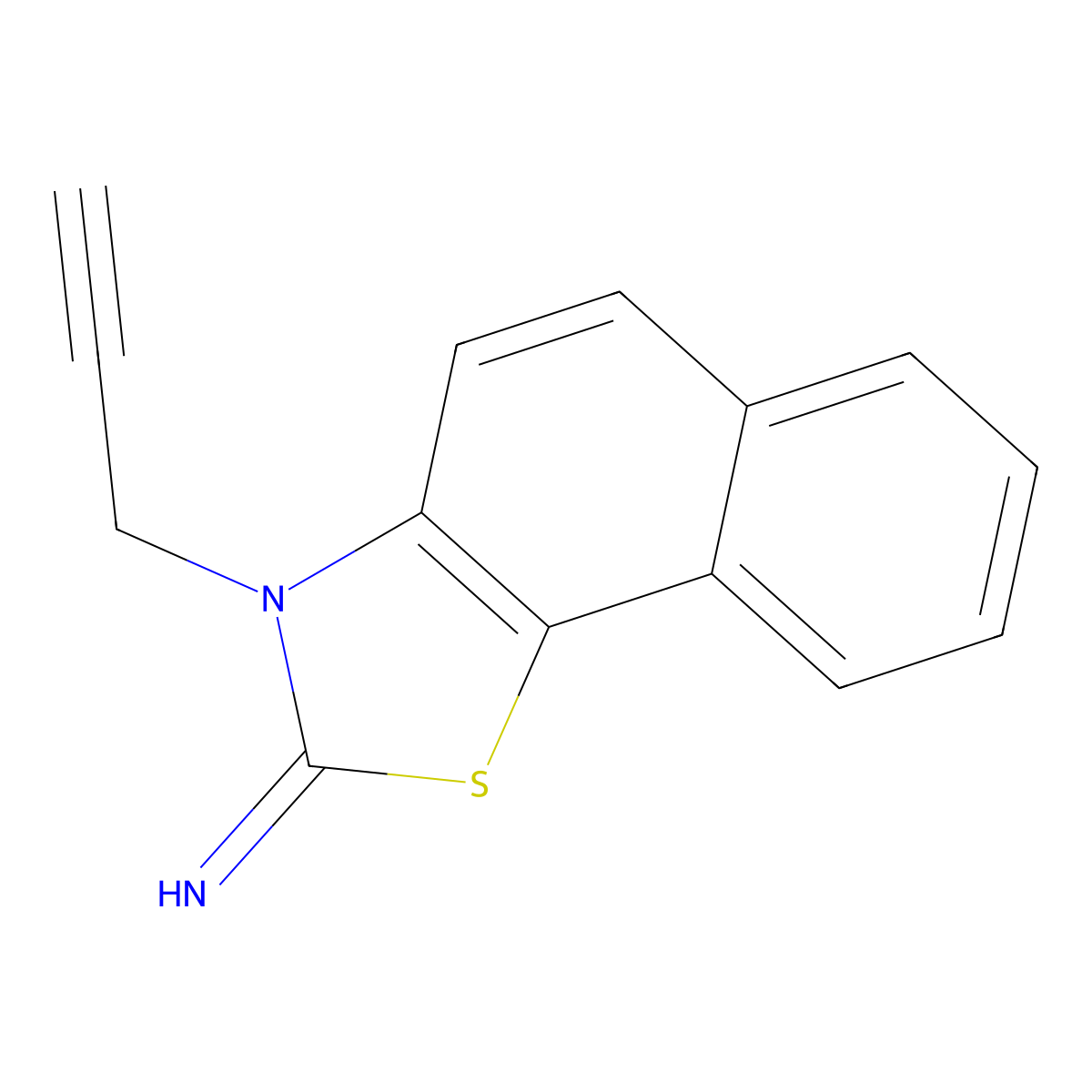 3-prop-2-yn-1-ylnaphtho[2,1-d][1,3]thiazol-2(3H)-imine molecular structure, CAS 64677-67-4