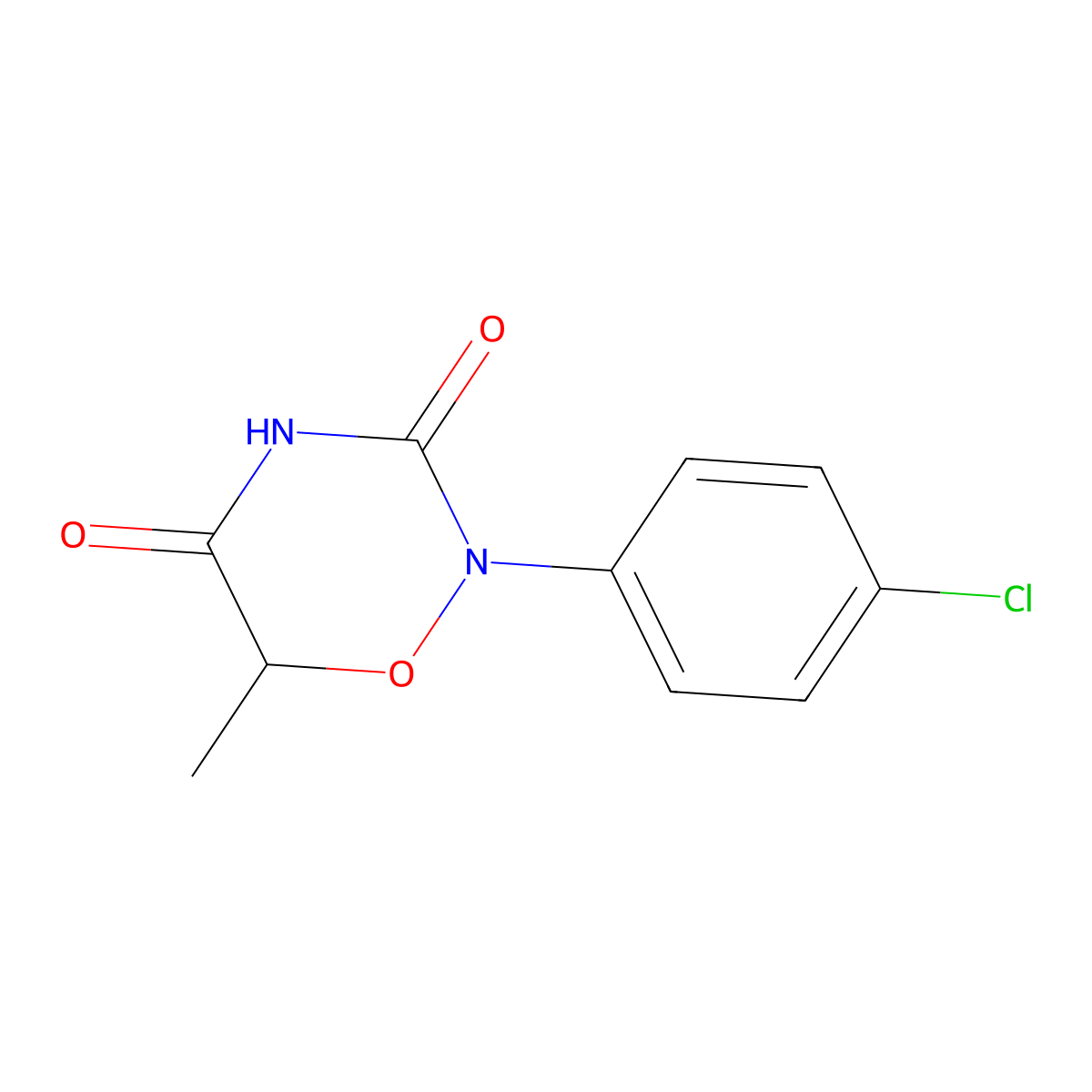 2-(4-Chlorophenyl)-6-methyl-1,2,4-oxadiazinane-3,5-dione molecular structure, CAS 64677-81-2
