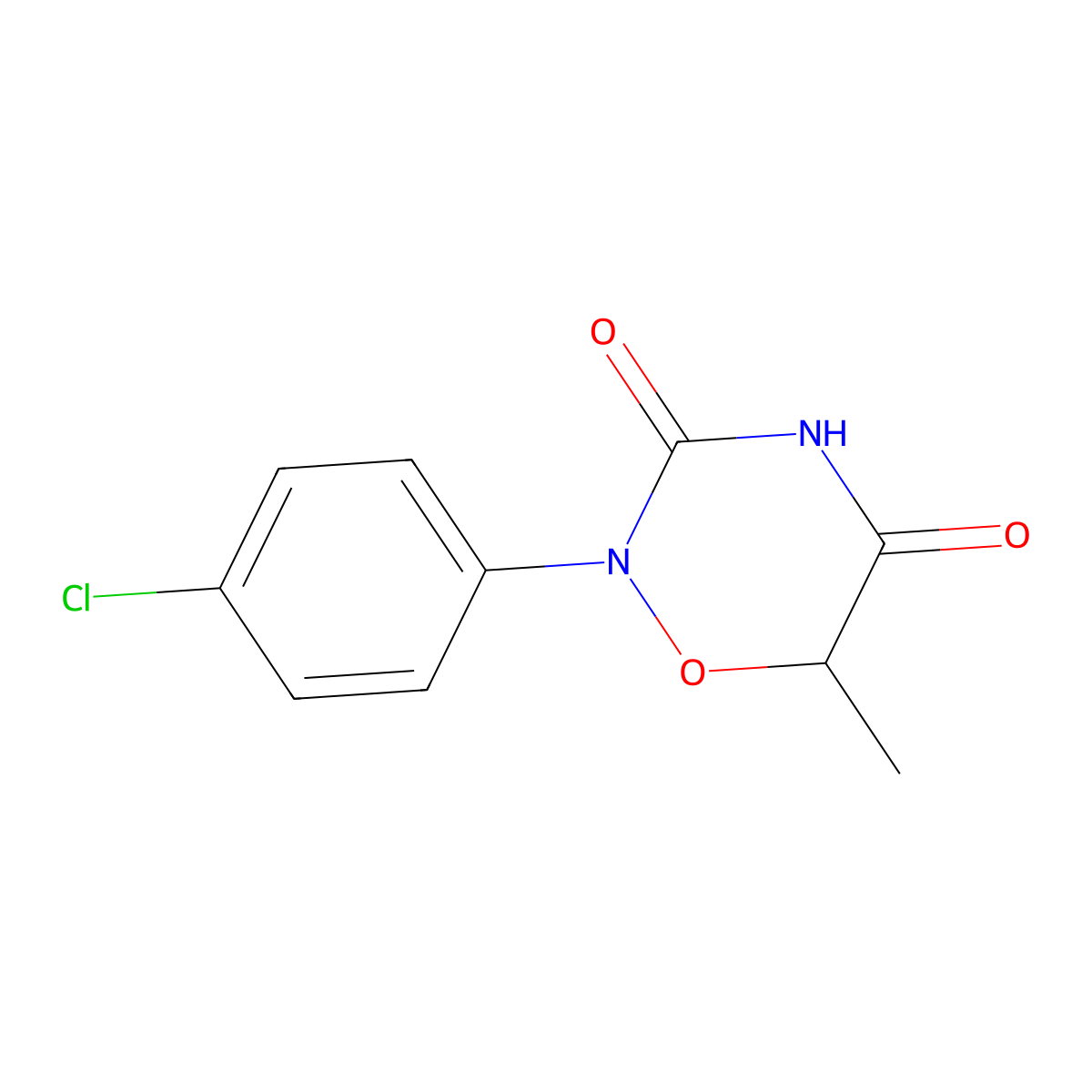 2-(4-Chlorophenyl)-6-methyl-1,2,4-oxadiazinane-3,5-dione molecular structure, CAS 64677-81-2