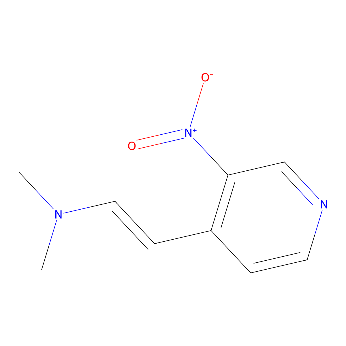 N,N-Dimethyl-2-(3-nitropyridin-4-yl)ethen-1-amine molecular structure, CAS 64679-69-2