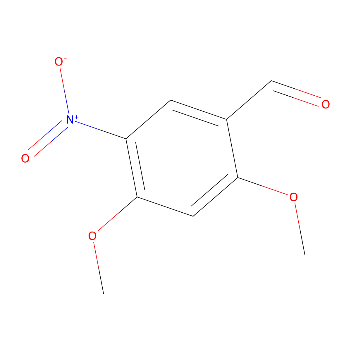 2,4-Dimethoxy-5-nitrobenzaldehyde molecular structure, CAS 6468-19-5