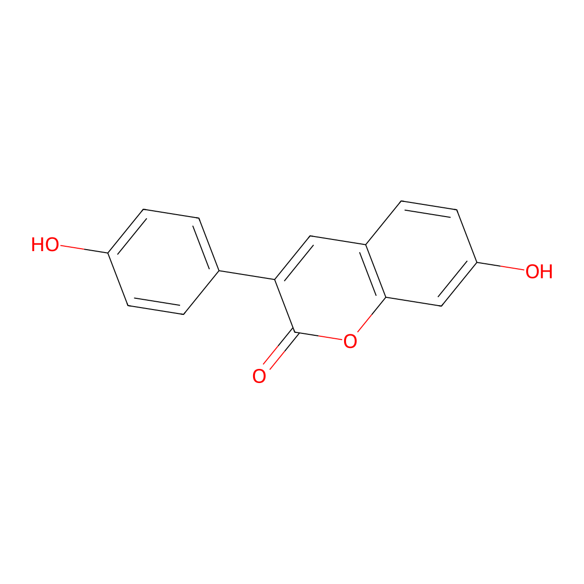 7-hydroxy-3-(4-hydroxyphenyl)-2H-chromen-2-one molecular structure, CAS 6468-36-6