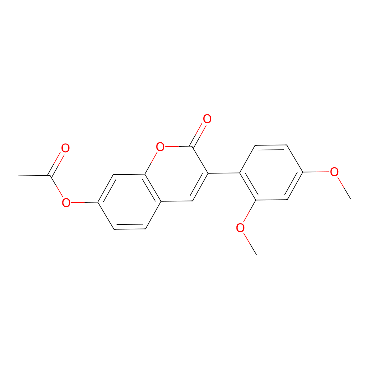 3-(2,4-dimethoxyphenyl)-2-oxo-2H-chromen-7-yl acetate molecular structure, CAS 6468-57-1