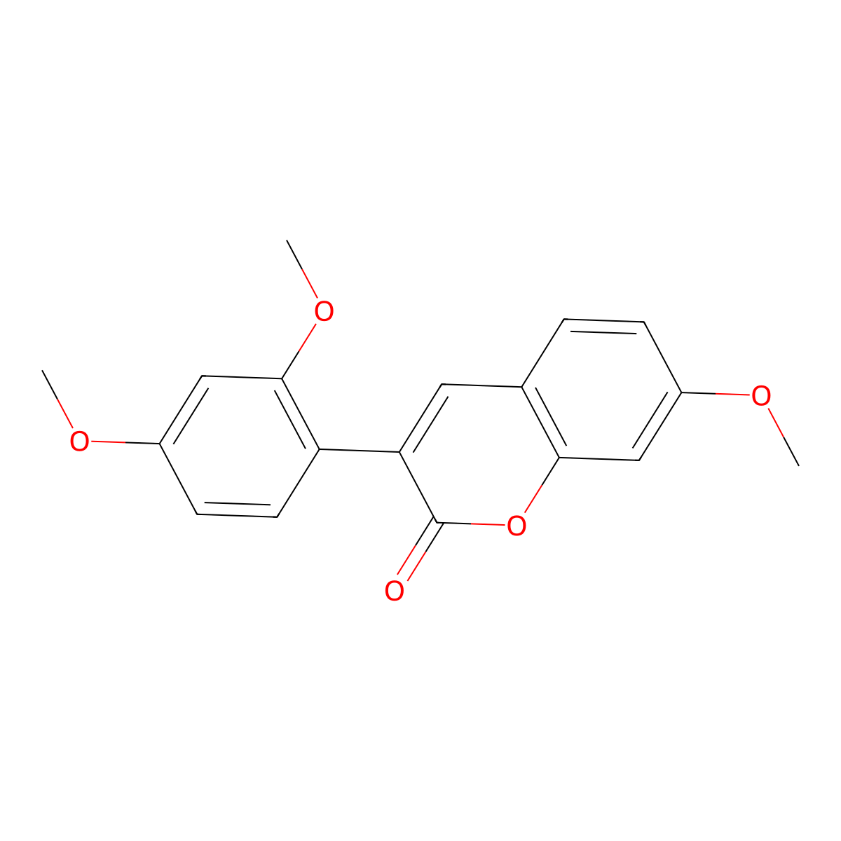 3-(2,4-dimethoxyphenyl)-7-methoxy-2H-chromen-2-one molecular structure, CAS 6468-59-3