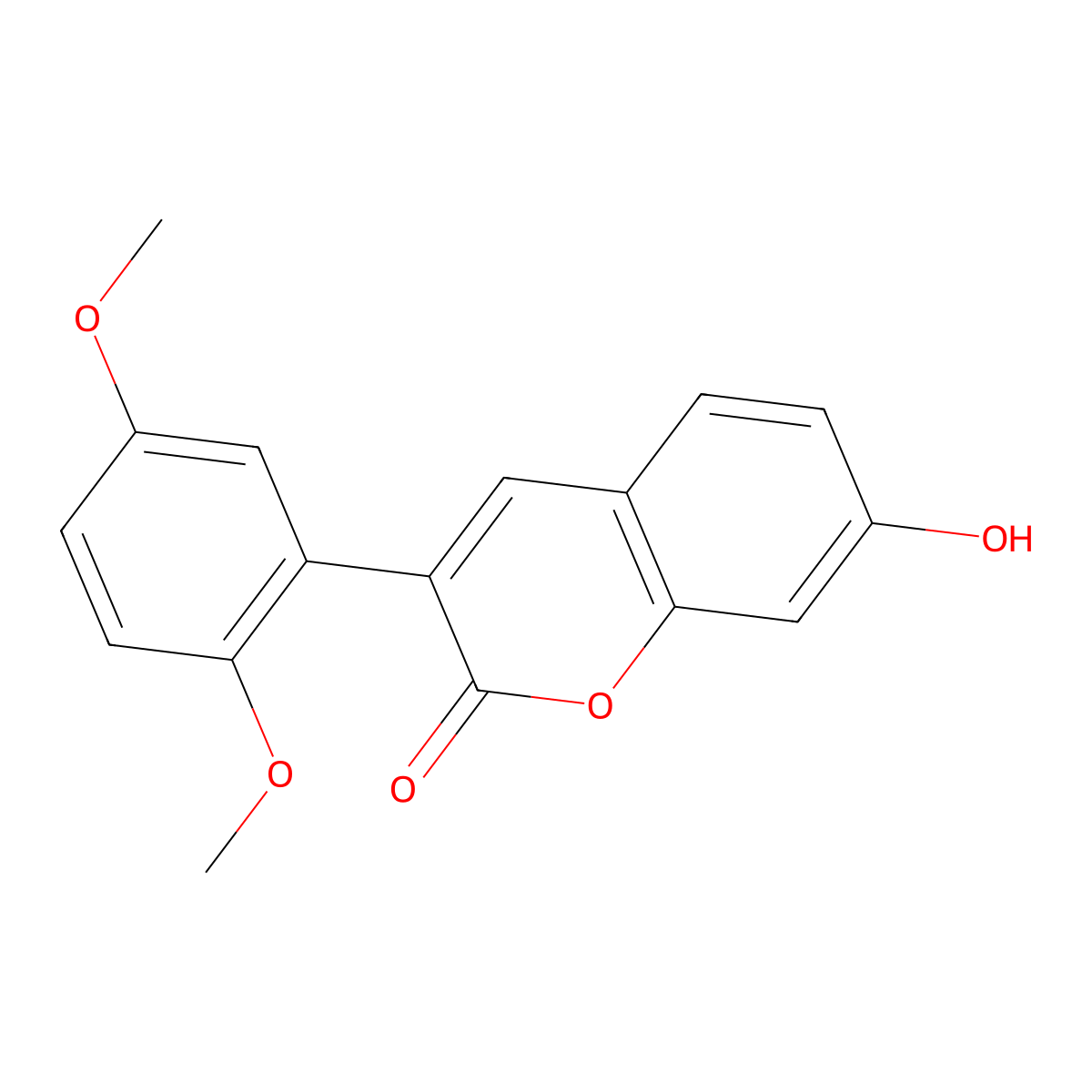 3-(2,5-dimethoxyphenyl)-7-hydroxy-2H-chromen-2-one molecular structure, CAS 6468-60-6