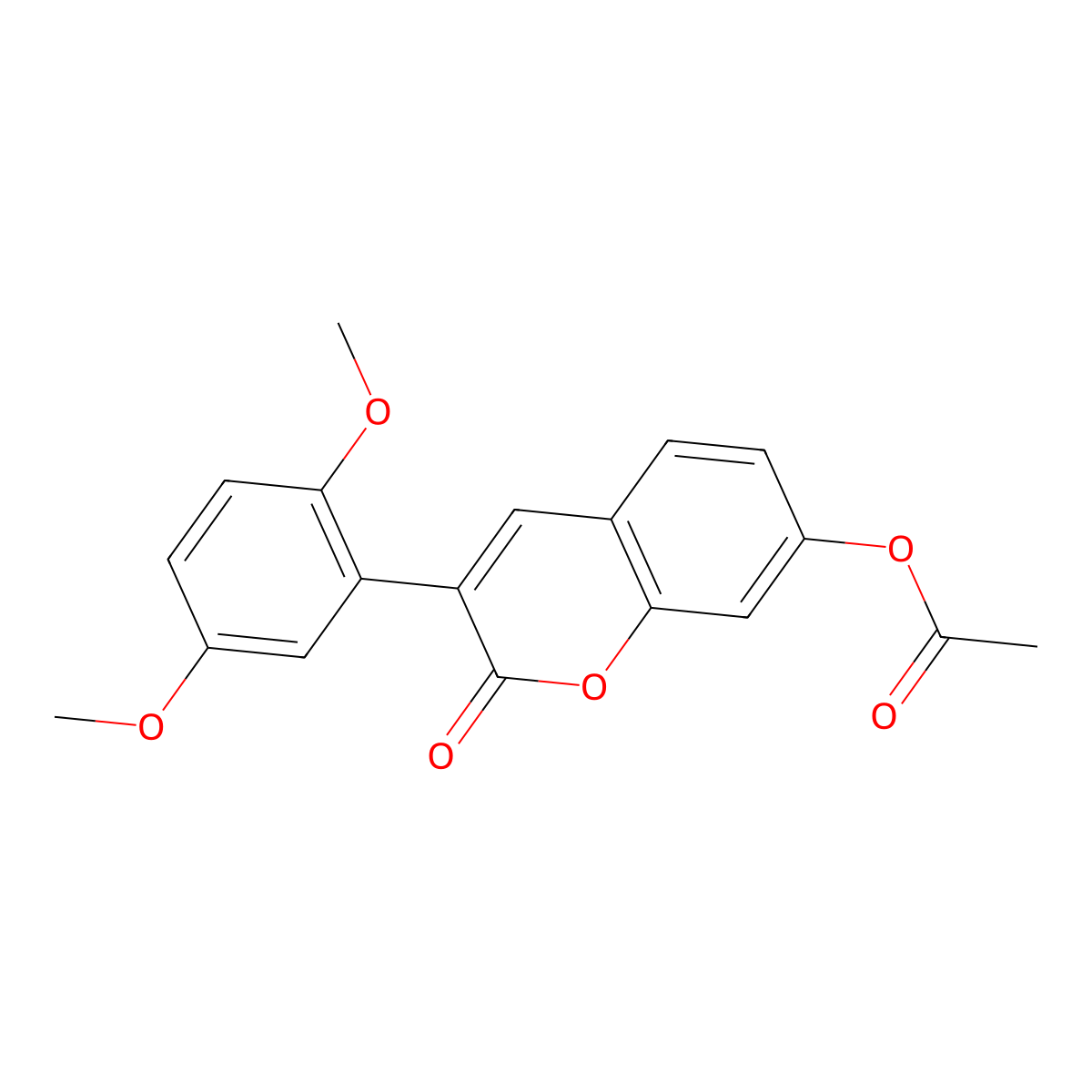 3-(2,5-dimethoxyphenyl)-2-oxo-2H-chromen-7-yl acetate molecular structure, CAS 6468-61-7