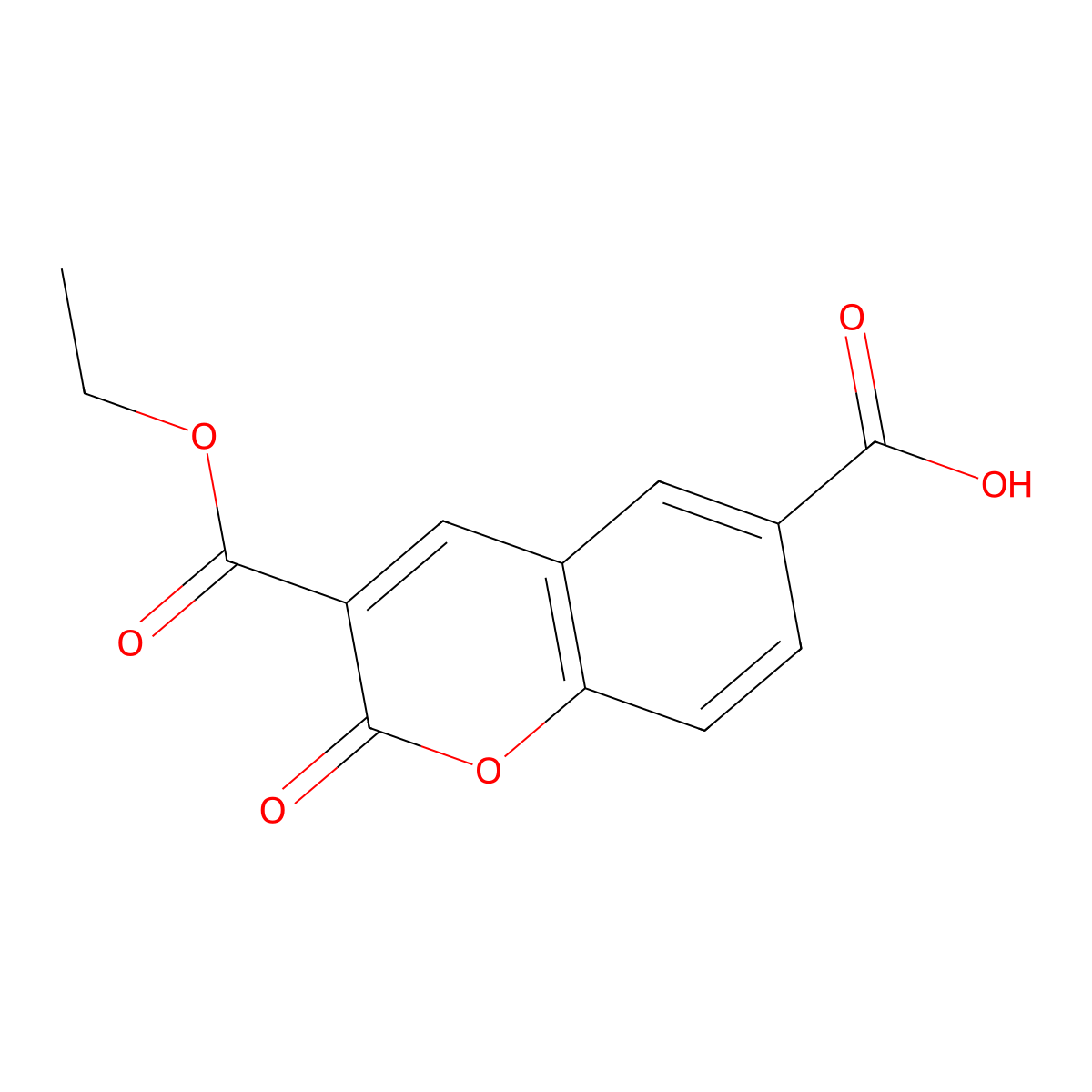 3-Carbethoxy-6-carboxycoumarin molecular structure, CAS 6468-72-0