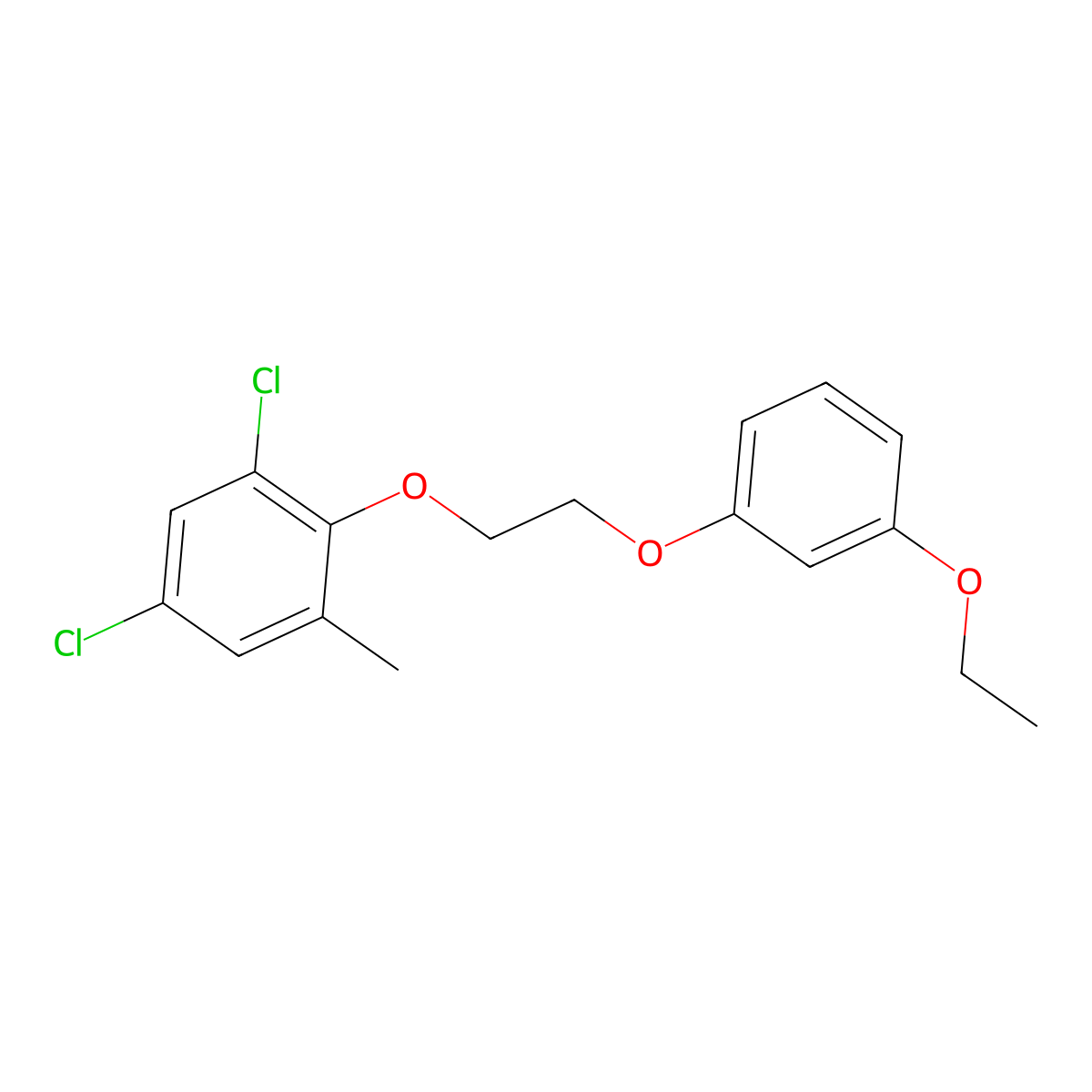 1,5-Dichloro-2-[2-(3-ethoxyphenoxy)ethoxy]-3-methylbenzene molecular structure, CAS 6468-79-7