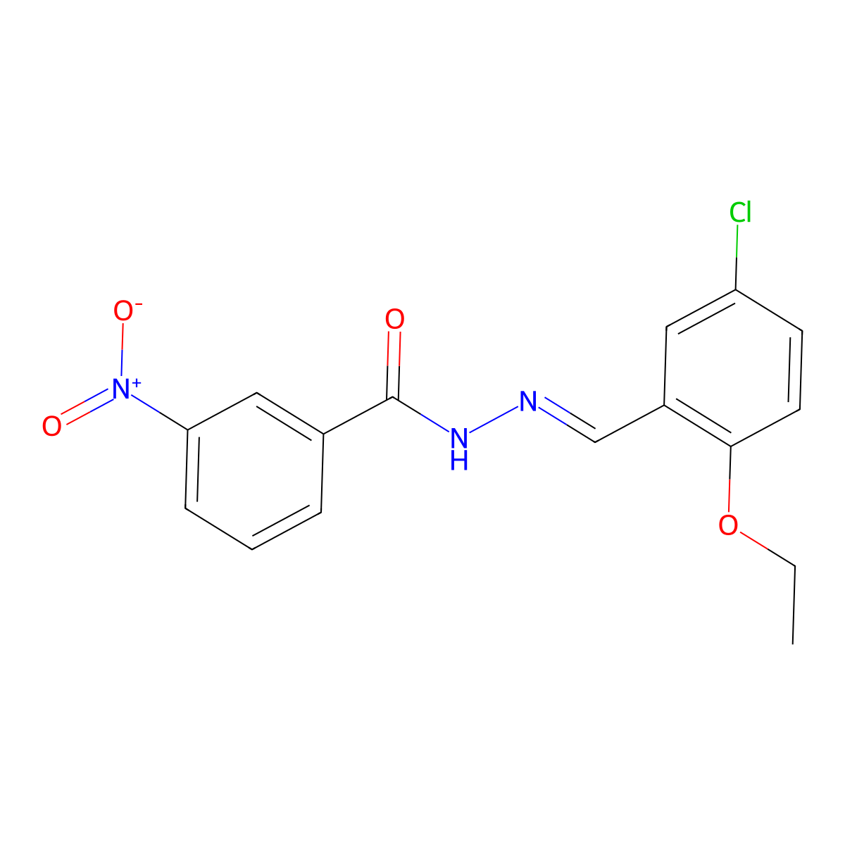 N-[(5-chloro-2-ethoxyphenyl)methylideneamino]-3-nitrobenzamide molecular structure, CAS 6468-94-6