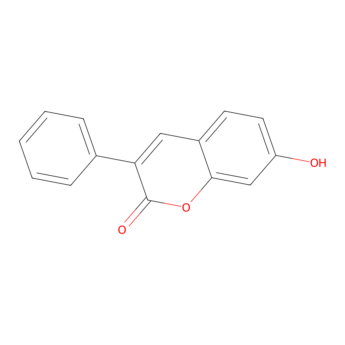 7-hydroxy-3-phenyl-2H-chromen-2-one molecular structure, CAS 6468-96-8