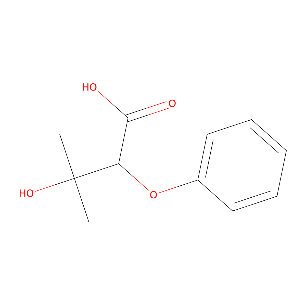 3-Hydroxy-3-methyl-2-phenoxybutanoic acid molecular structure, CAS 64682-85-5