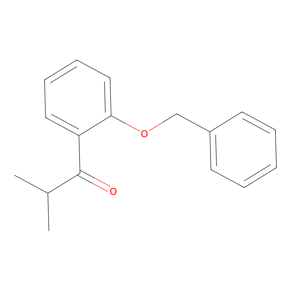 1-Propanone, 2-methyl-1-[2-(phenylmethoxy)phenyl]- molecular structure, CAS 64686-76-6