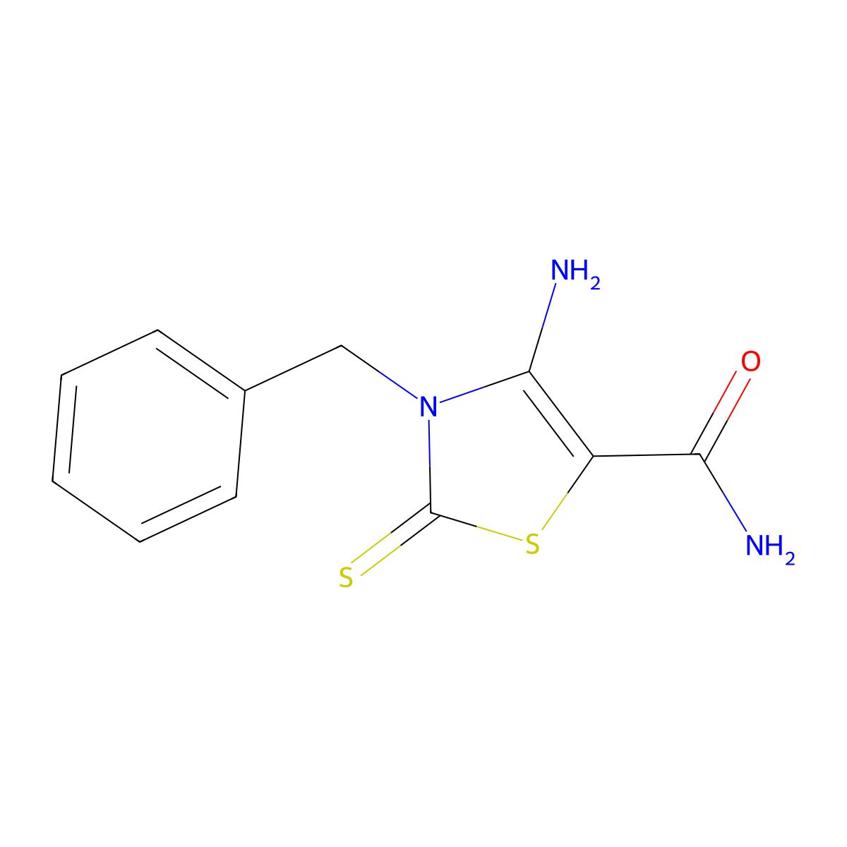 4-Amino-2,3-dihydro-3-(phenylmethyl)-2-thioxo-5-thiazolecarboxamide molecular structure, CAS 64686-82-4