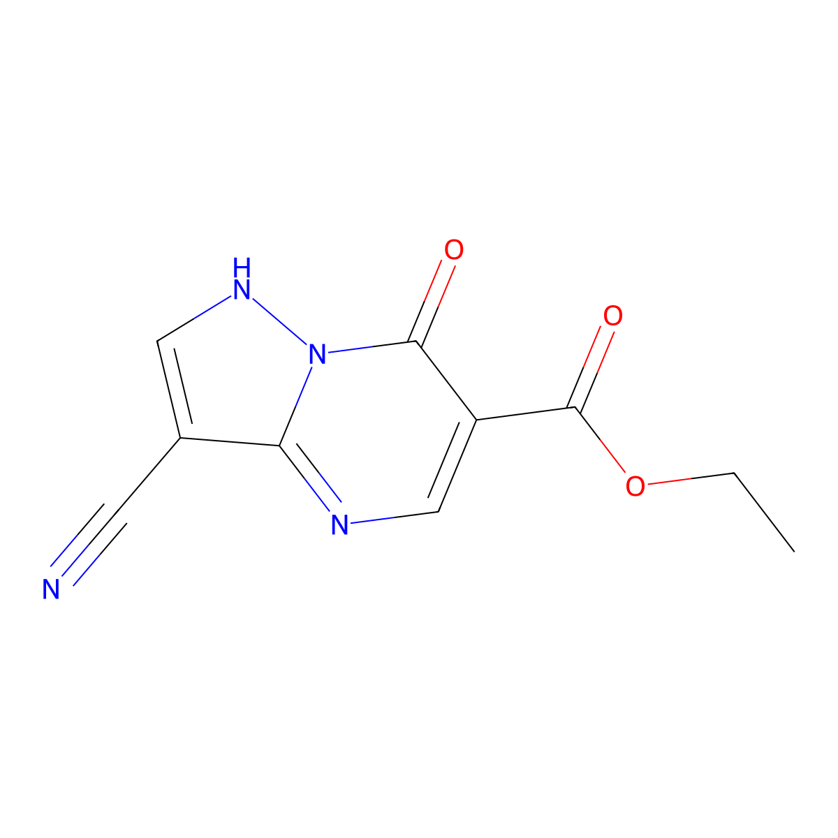Ethyl 3-cyano-7-oxo-4,7-dihydropyrazolo[1,5-a]pyrimidine-6-carboxylate molecular structure, CAS 64689-83-4