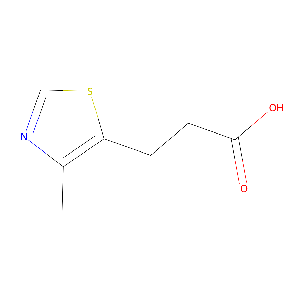 4-Methylthiazole-5-propionic acid molecular structure, CAS 6469-32-5
