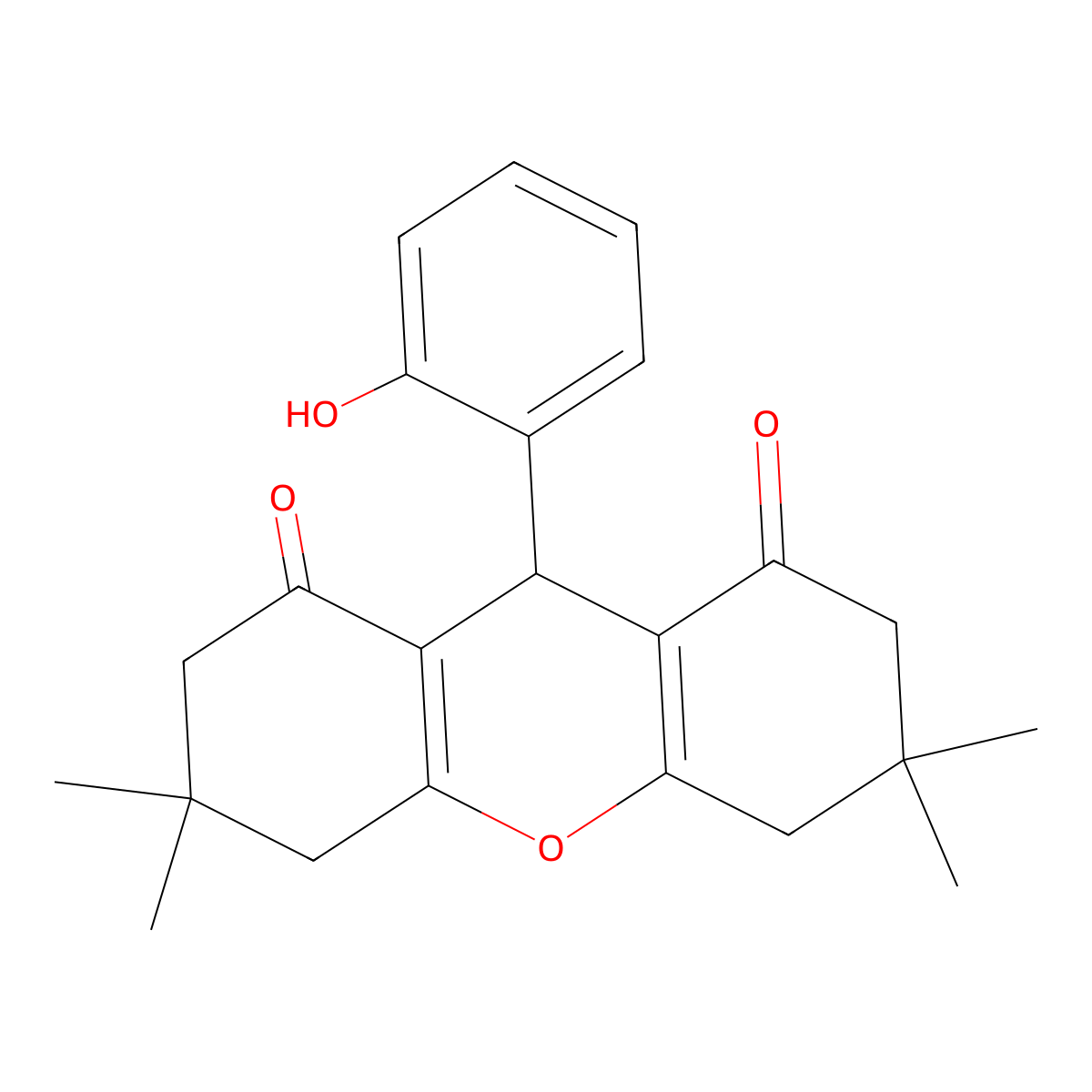 9-(2-Hydroxyphenyl)-3,3,6,6-tetramethyl-3,4,5,6,7,9-hexahydro-1H-xanthene-1,8(2H)-dione molecular structure, CAS 6469-54-1