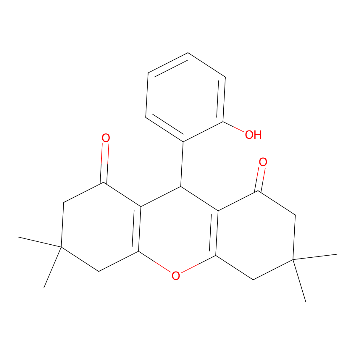 9-(2-Hydroxyphenyl)-3,3,6,6-tetramethyl-3,4,5,6,7,9-hexahydro-1H-xanthene-1,8(2H)-dione molecular structure, CAS 6469-54-1