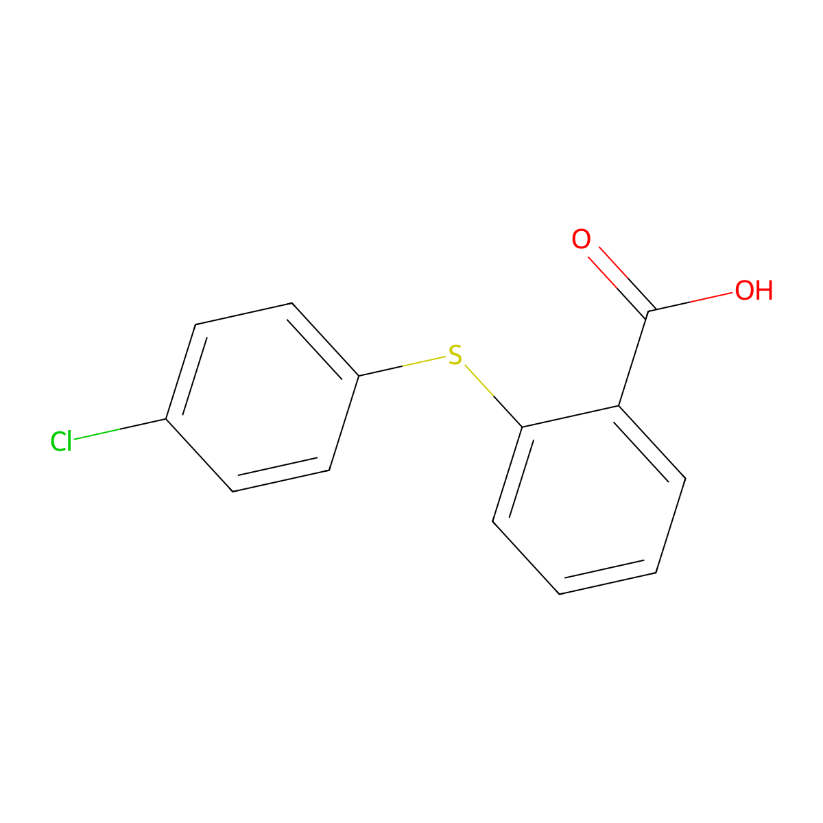Benzoic acid, 2-[(4-chlorophenyl)thio]- molecular structure, CAS 6469-85-8