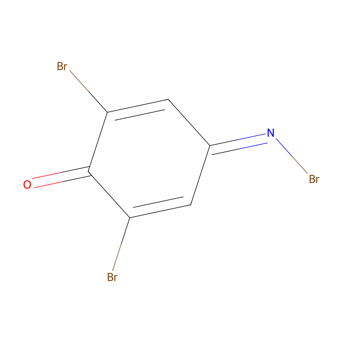 2,5-Cyclohexadien-1-one, 4-bromoimino-2,6-dibromo- molecular structure, CAS 64693-24-9