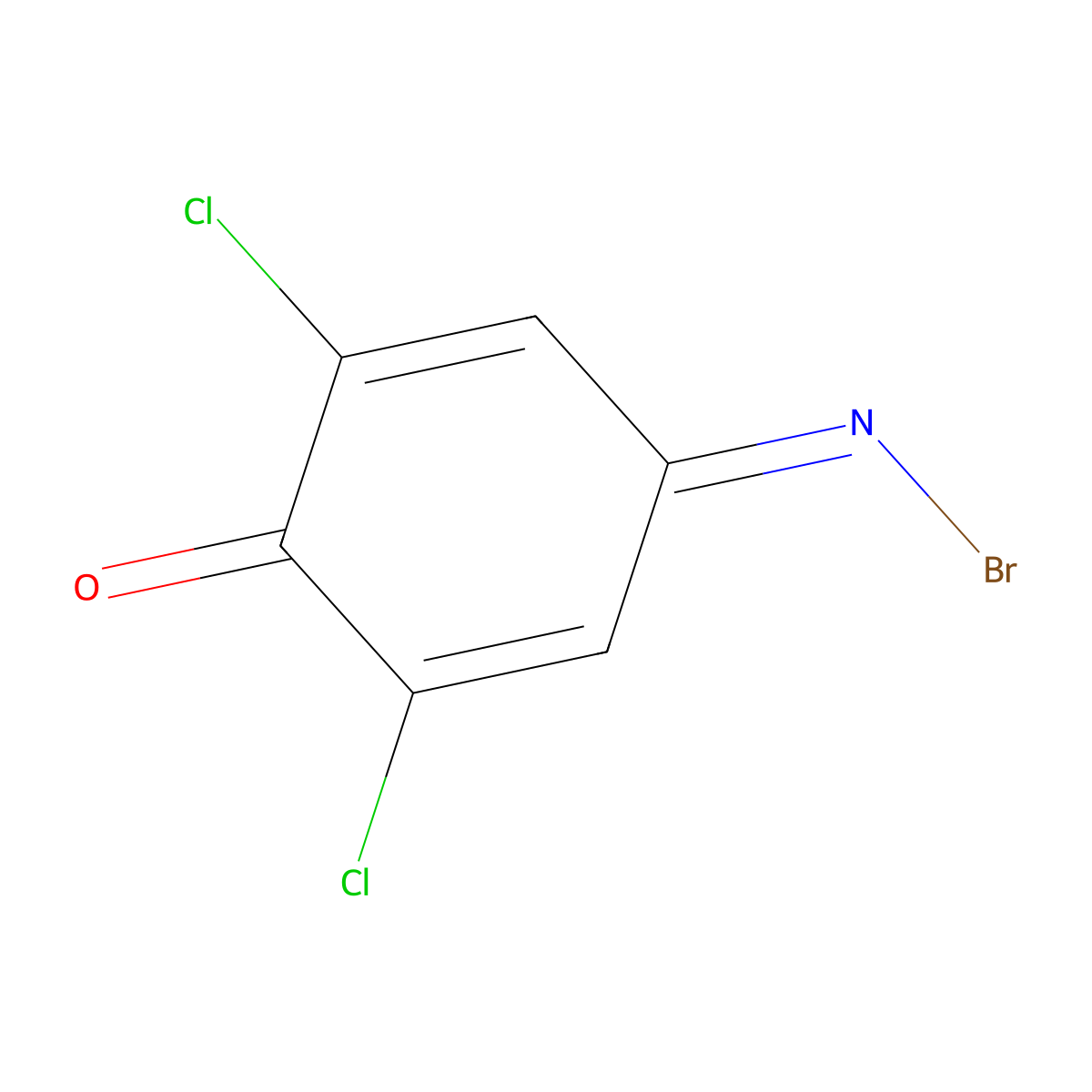 2,5-Cyclohexadien-1-one, 4-bromoimino-2,6-dichloro- molecular structure, CAS 64693-25-0