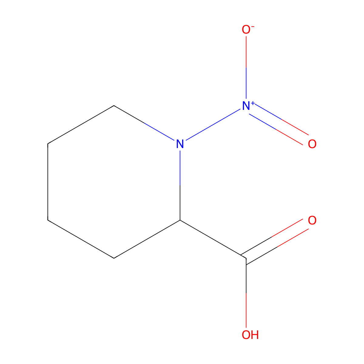 2-Piperidinecarboxylic acid, 1-nitro-, DL- molecular structure, CAS 64693-51-2