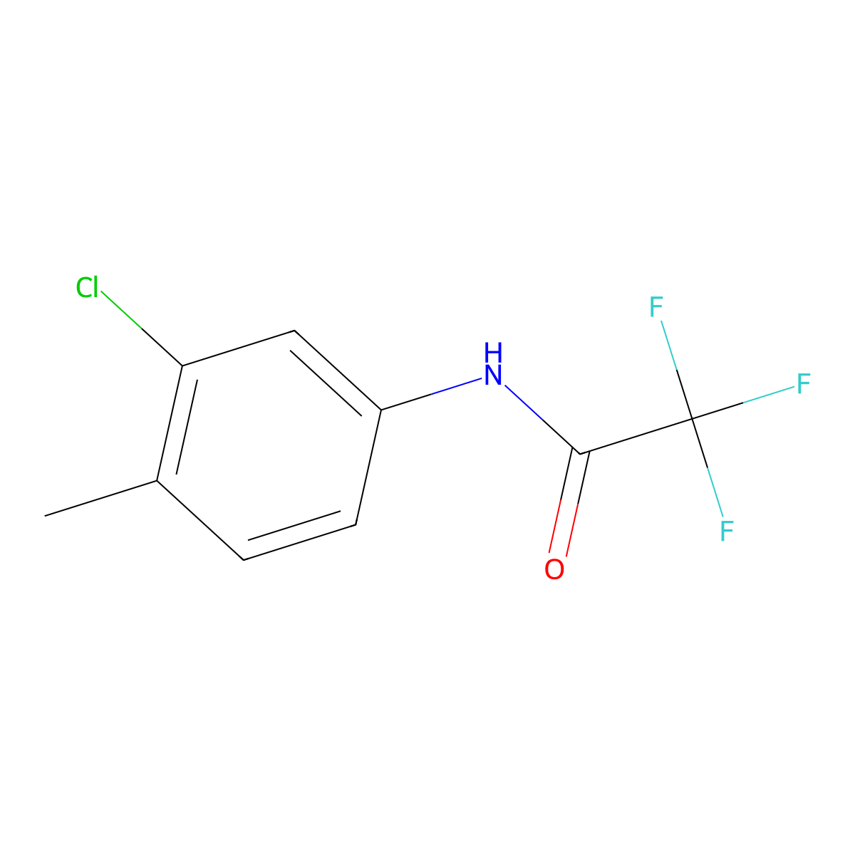 N-(3-chloro-4-methylphenyl)-2,2,2-trifluoroacetamide molecular structure, CAS 64694-83-3