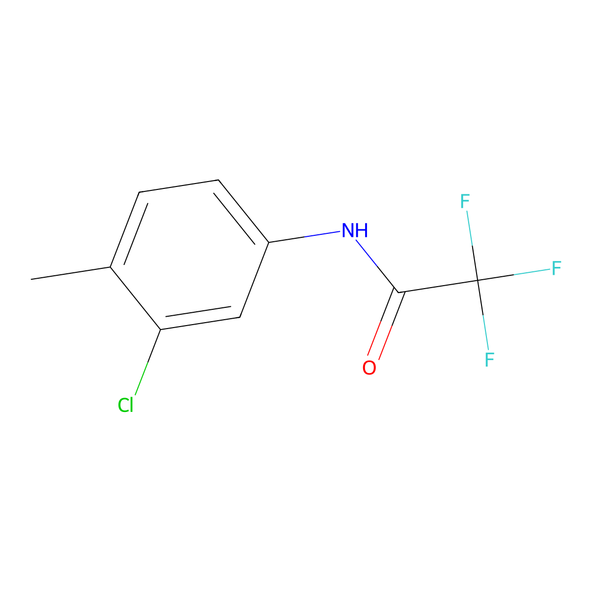 N-(3-chloro-4-methylphenyl)-2,2,2-trifluoroacetamide molecular structure, CAS 64694-83-3