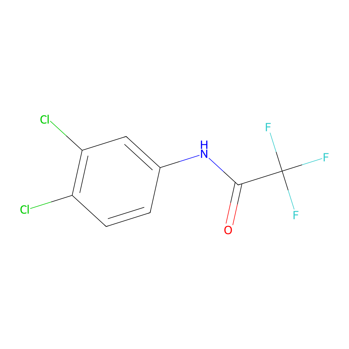 Acetamide, N-(3,4-dichlorophenyl)-2,2,2-trifluor molecular structure, CAS 64694-85-5