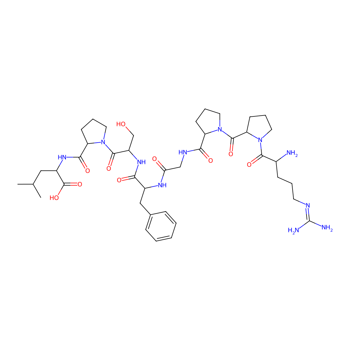 Bradykinin, leu(8)-des-arg(9)- molecular structure, CAS 64695-06-3