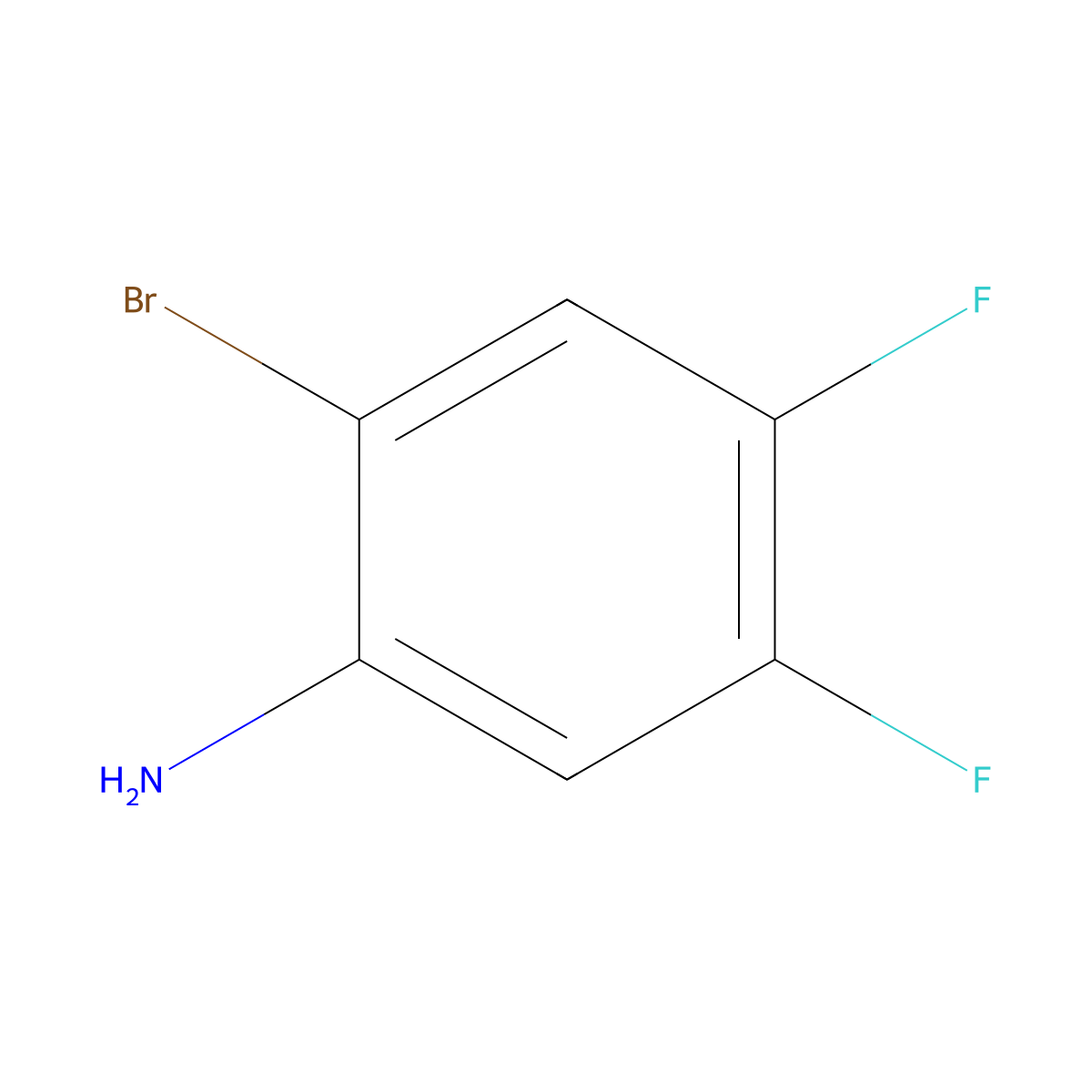 2-Bromo-4,5-difluoroaniline molecular structure, CAS 64695-79-0