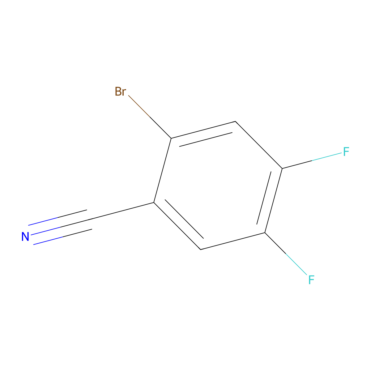 2-Bromo-4,5-difluorobenzonitrile molecular structure, CAS 64695-82-5