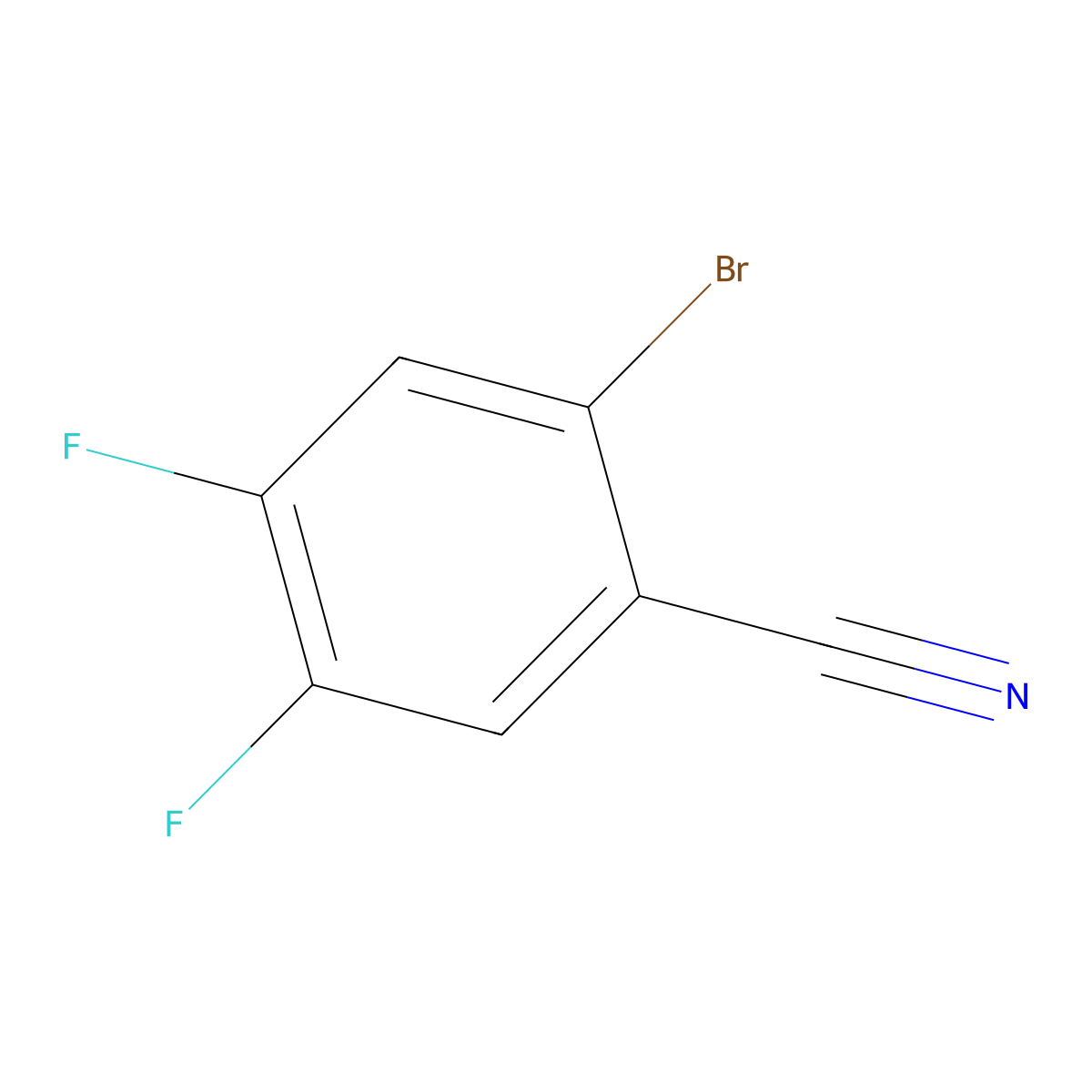2-Bromo-4,5-difluorobenzonitrile molecular structure, CAS 64695-82-5