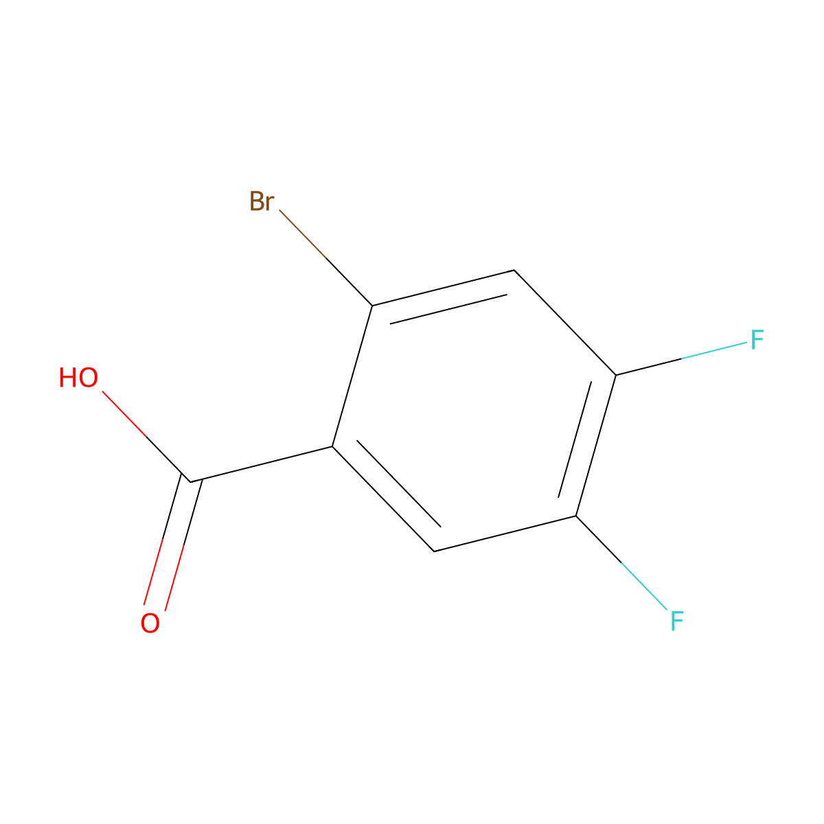 2-Bromo-4,5-difluorobenzoic acid molecular structure, CAS 64695-84-7