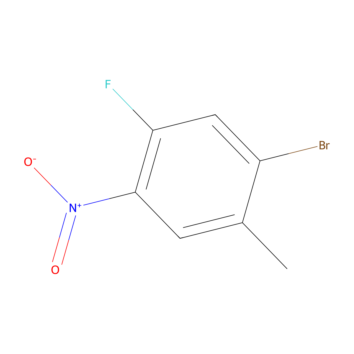 1-Bromo-5-fluoro-2-methyl-4-nitrobenzene molecular structure, CAS 64695-96-1