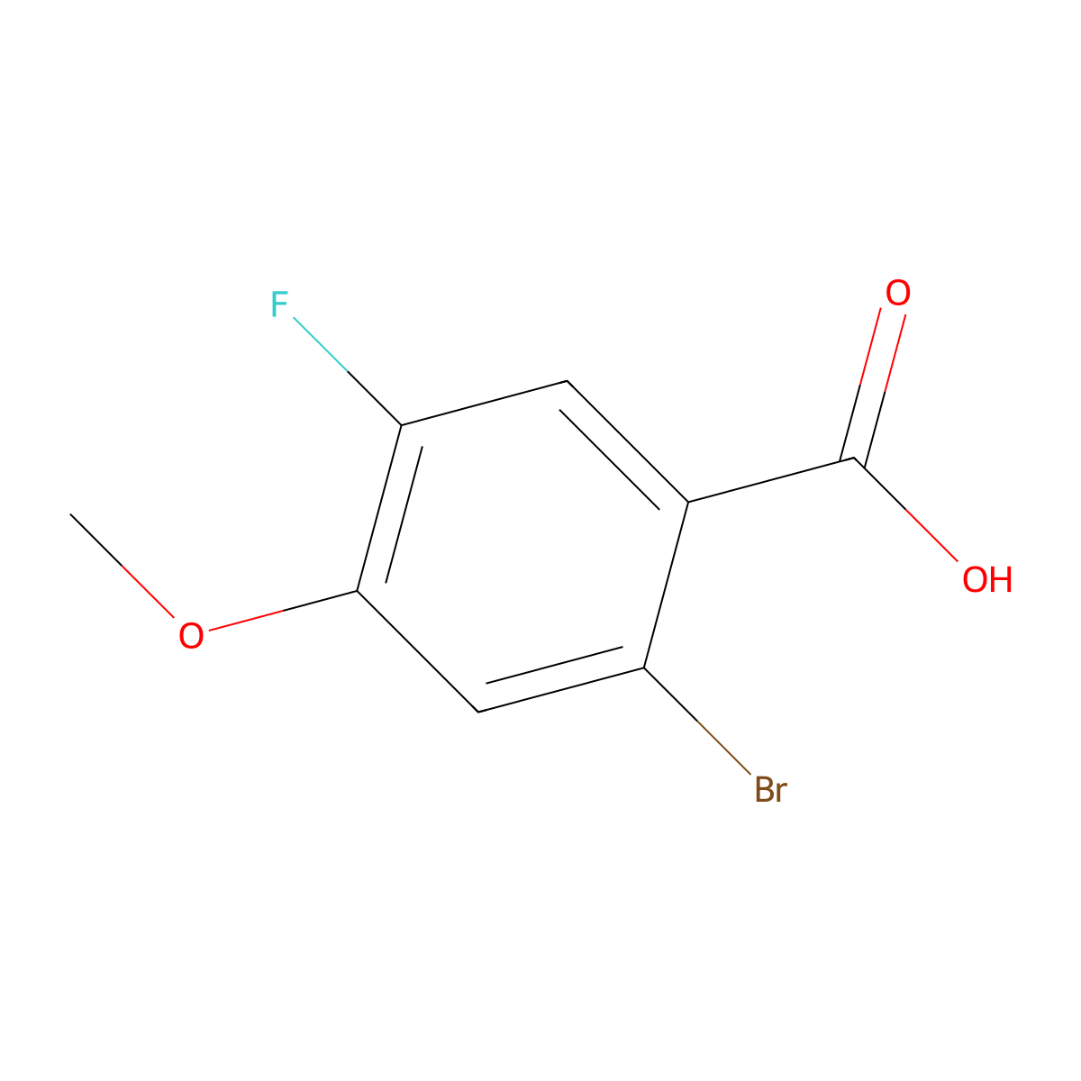 2-Bromo-5-fluoro-4-methoxybenzoic acid molecular structure, CAS 64695-99-4