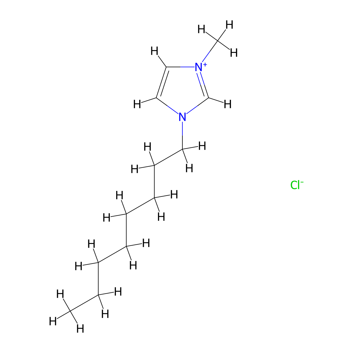 1-Octyl-3-methylimidazolium chloride molecular structure, CAS 64697-40-1