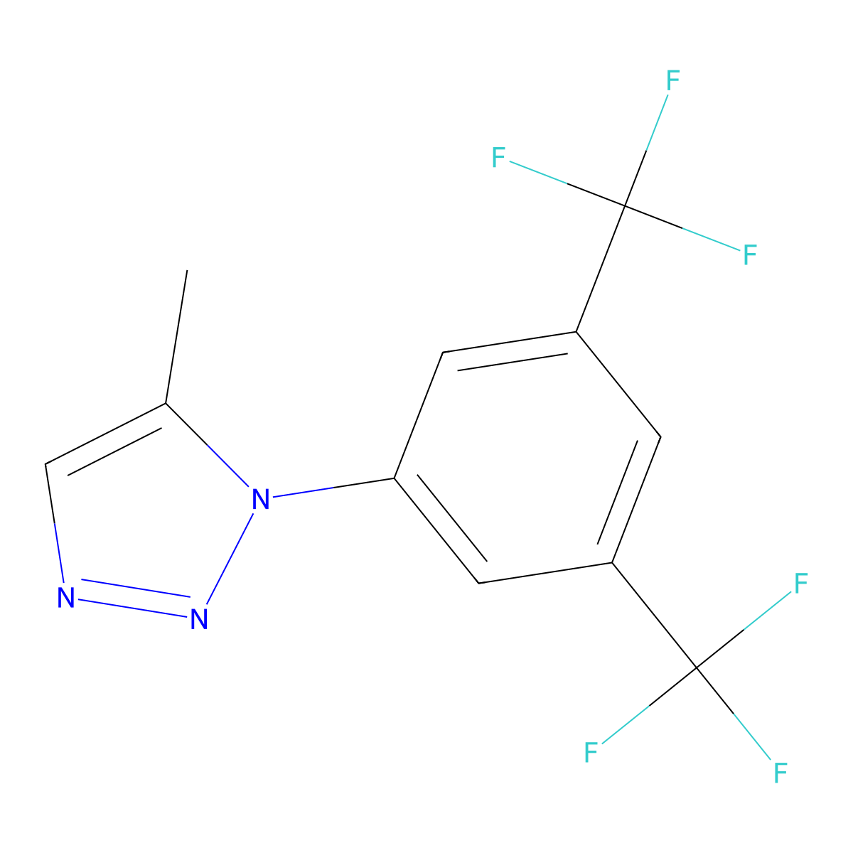 1-[3,5-di(trifluoromethyl)phenyl]-5-methyl-1H-1,2,3-triazole molecular structure, CAS 646989-38-0