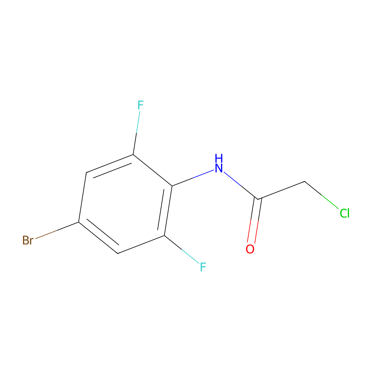 N-(4-bromo-2,6-difluorophenyl)-2-chloroacetamide molecular structure, CAS 646989-59-5