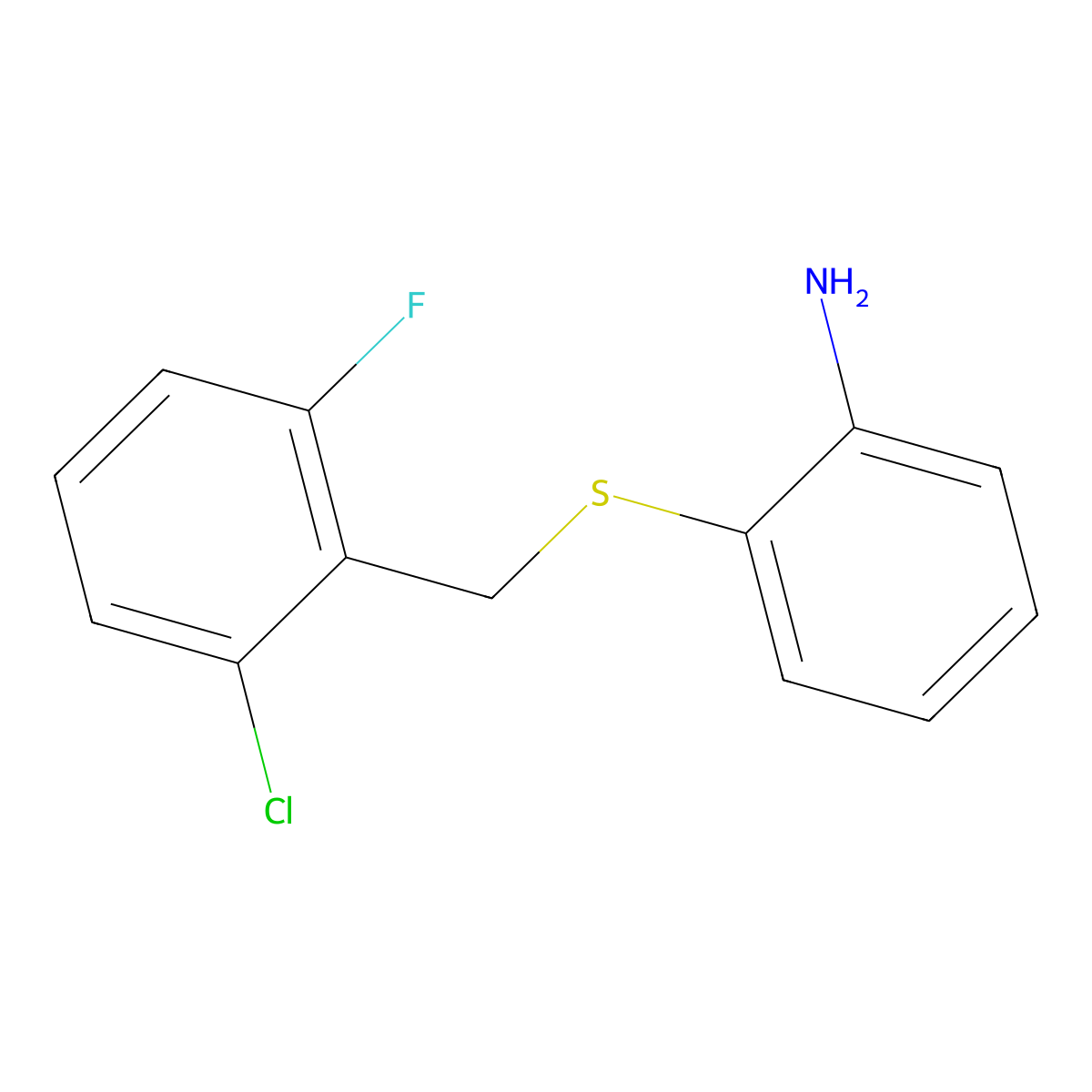 2-(2-Chloro-6-fluorobenzylthio)aniline molecular structure, CAS 646989-63-1