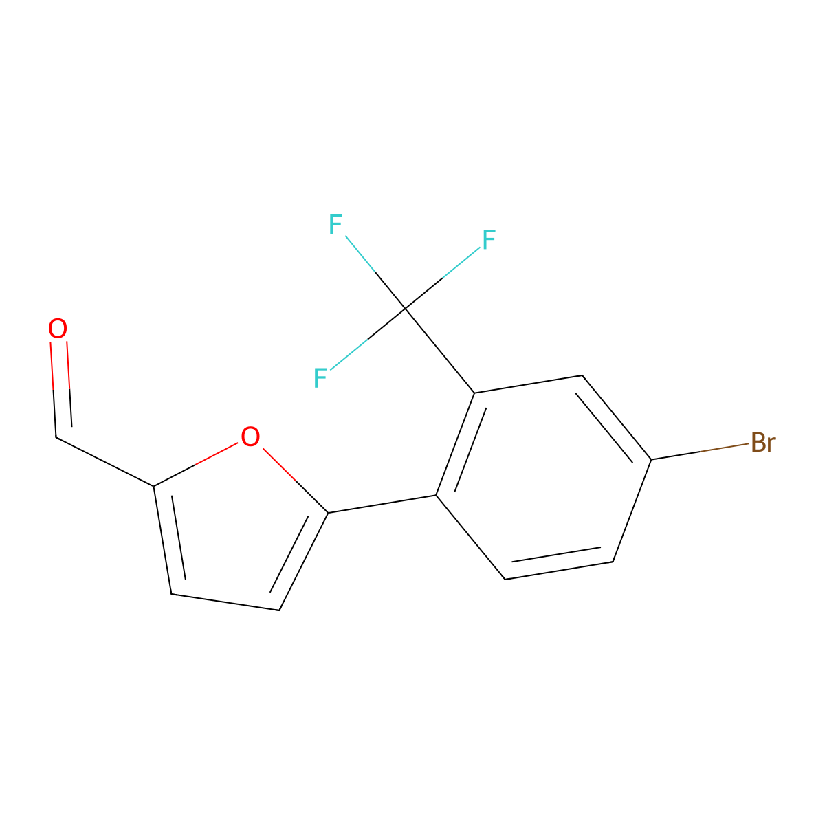 5-[4-Bromo-2-(trifluoromethyl)phenyl]-2-furaldehyde molecular structure, CAS 646989-69-7