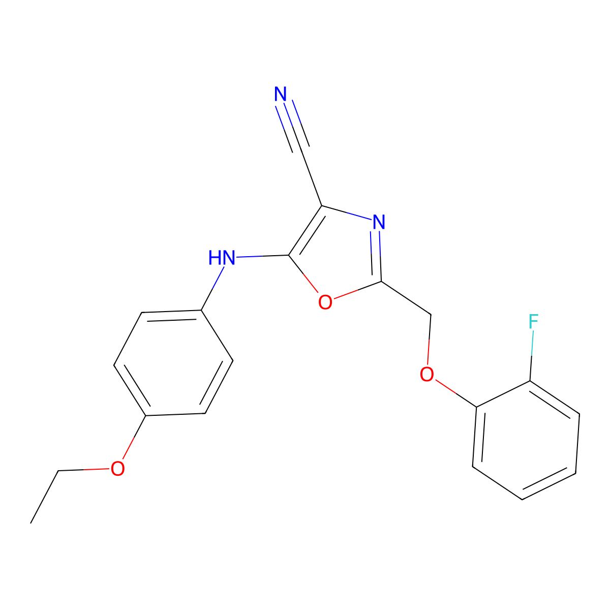 5-(4-Ethoxyanilino)-2-[(2-fluorophenoxy)methyl]-1,3-oxazole-4-carbonitrile molecular structure, CAS 646993-49-9