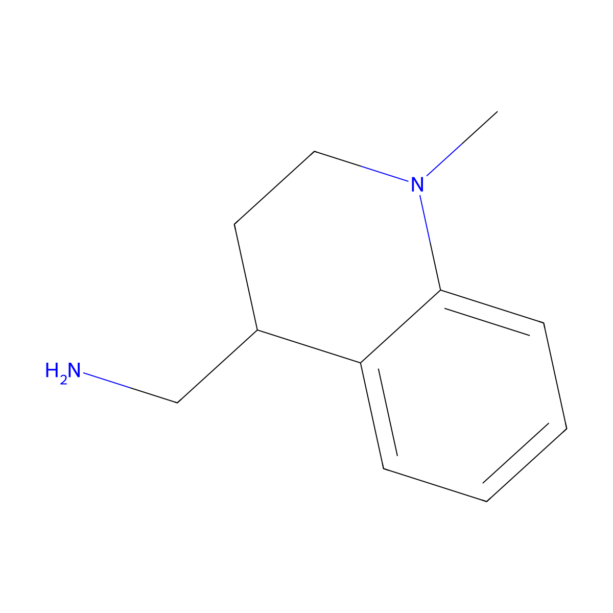 (1-Methyl-1,2,3,4-tetrahydroquinolin-4-yl)methanamine molecular structure, CAS 646997-14-0