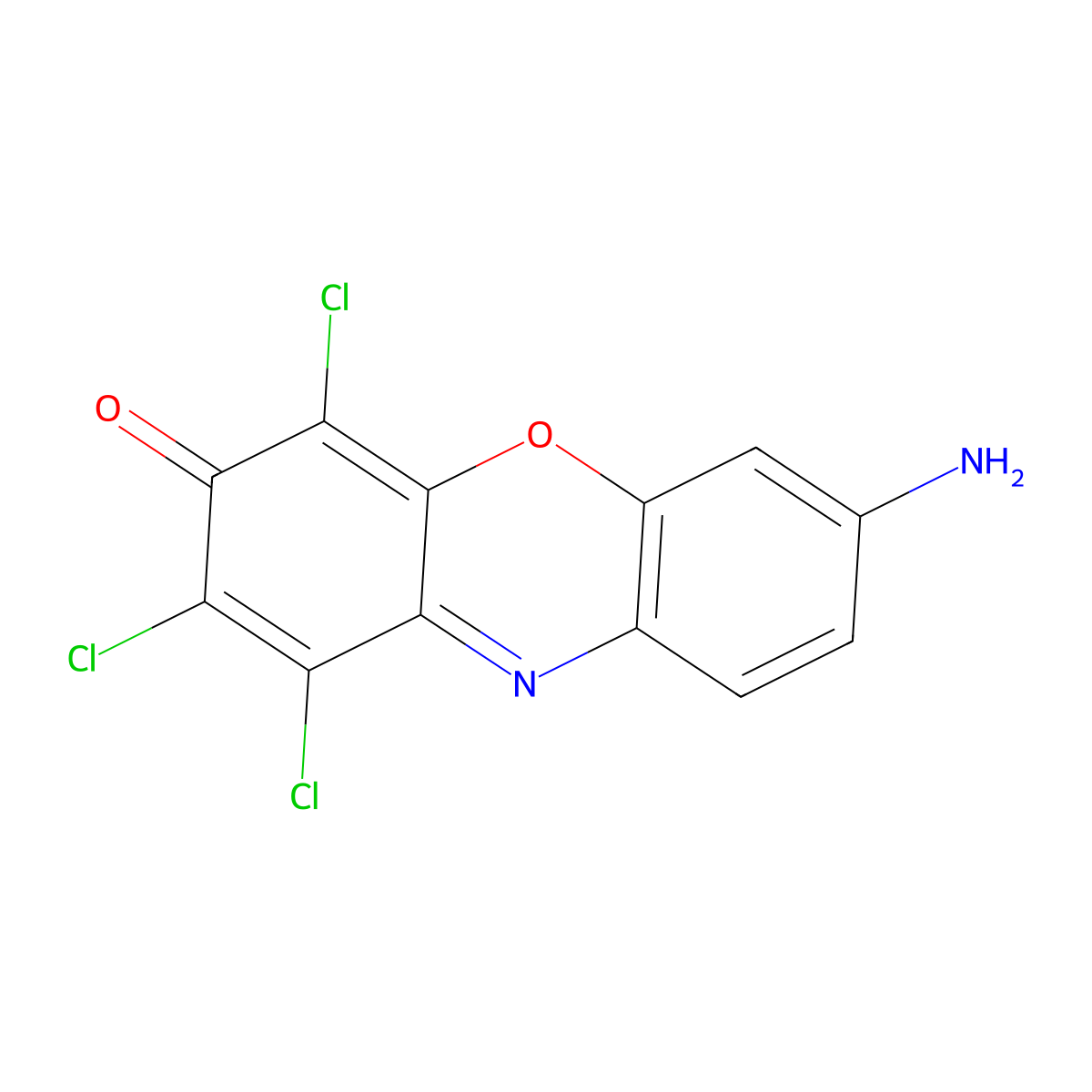 7-Amino-1,2,4-trichloro-3H-phenoxazin-3-one molecular structure, CAS 6470-15-1