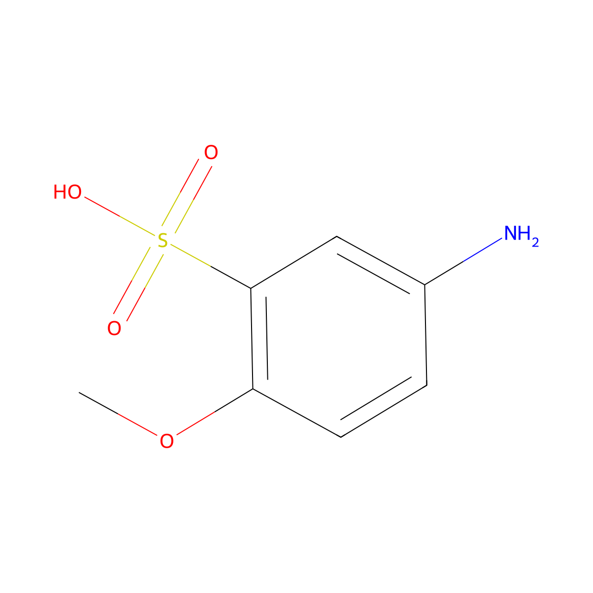 Benzenesulfonic acid, 5-amino-2-methoxy- molecular structure, CAS 6470-17-3
