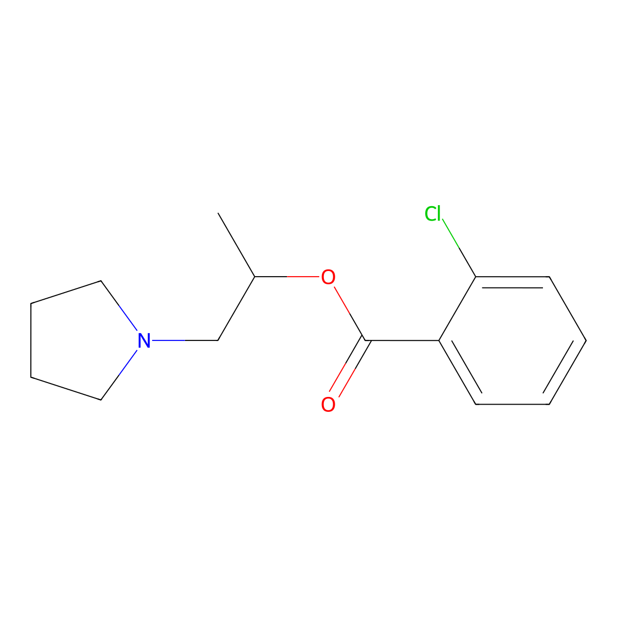 1-Pyrrolidin-1-ylpropan-2-yl 2-chlorobenzoate molecular structure, CAS 6470-43-5