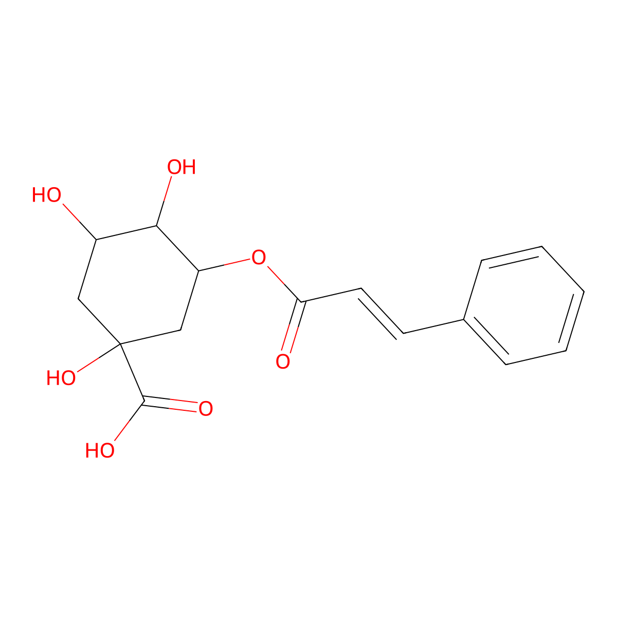 5-O-Cinnamoylquinic acid molecular structure, CAS 6470-68-4