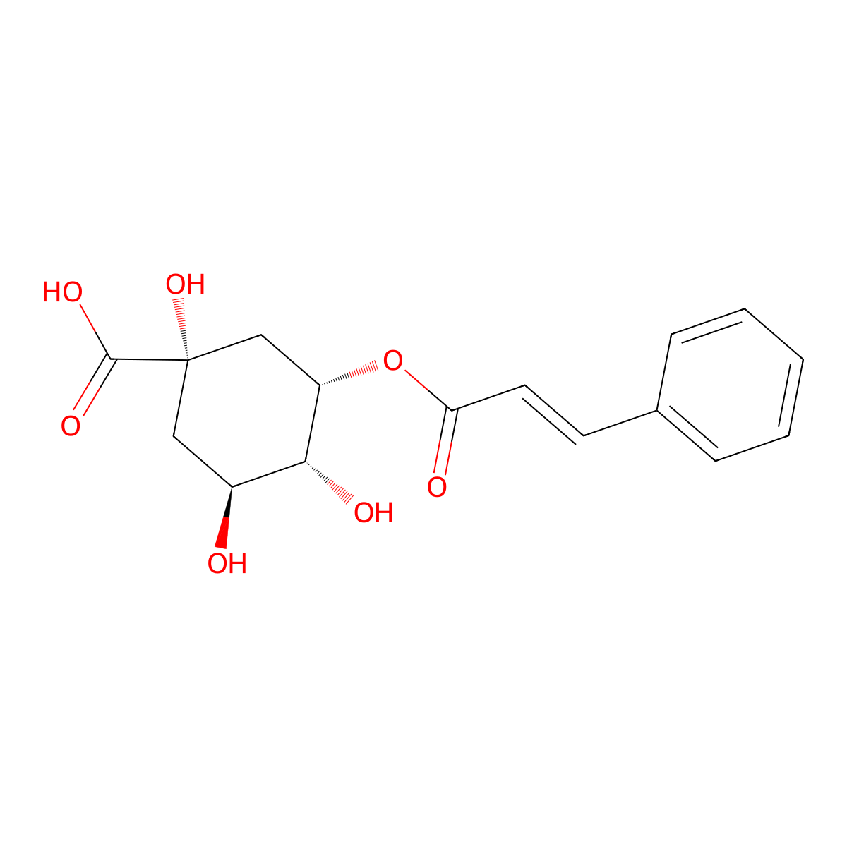 5-O-Cinnamoylquinic acid molecular structure, CAS 6470-68-4