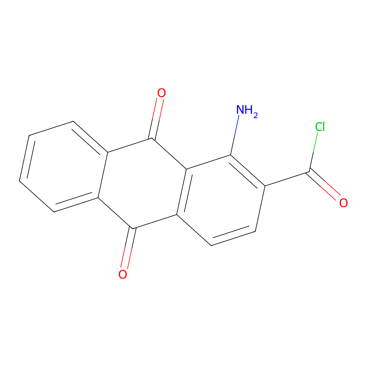 1-Aminoanthraquinone-2-carbonyl chloride molecular structure, CAS 6470-88-8