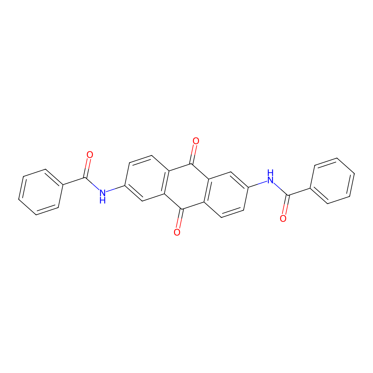 N,N'-(9,10-Dihydro-9,10-dioxoanthracene-2,6-diyl)bisbenzamide molecular structure, CAS 6470-90-2