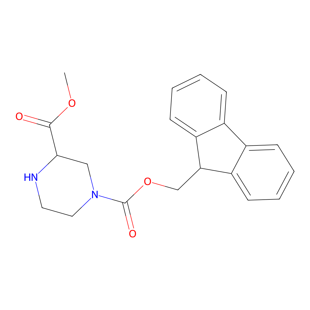 Methyl 4-Fmoc-piperazine-2-carboxylate molecular structure, CAS 647004-81-7